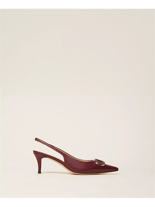 Décolleté sling back con Oval T TWINSET | TCP030/05609